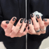 Black Cat Eye nail Art