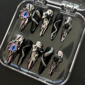 Hell Eyes Goth Nail Art