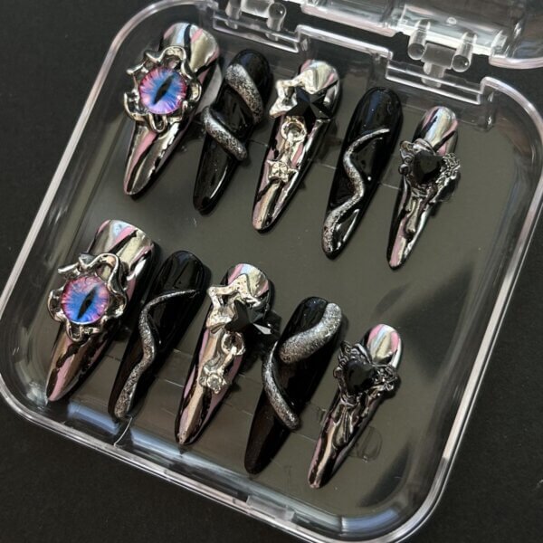 Hell Eyes Nail Art Hell Eyes Goth Nail Art