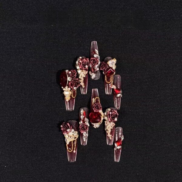 Red Diamond Nail Art