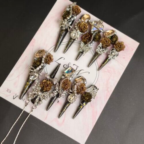 Rose and Butterfly Nail Art